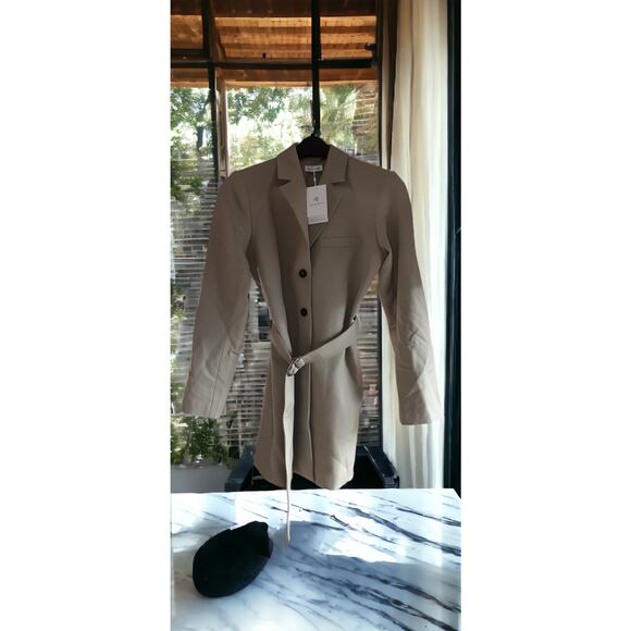 NWT - Anine Bing Green Trench Coat with Belt Size: L - Picture 4 of 8